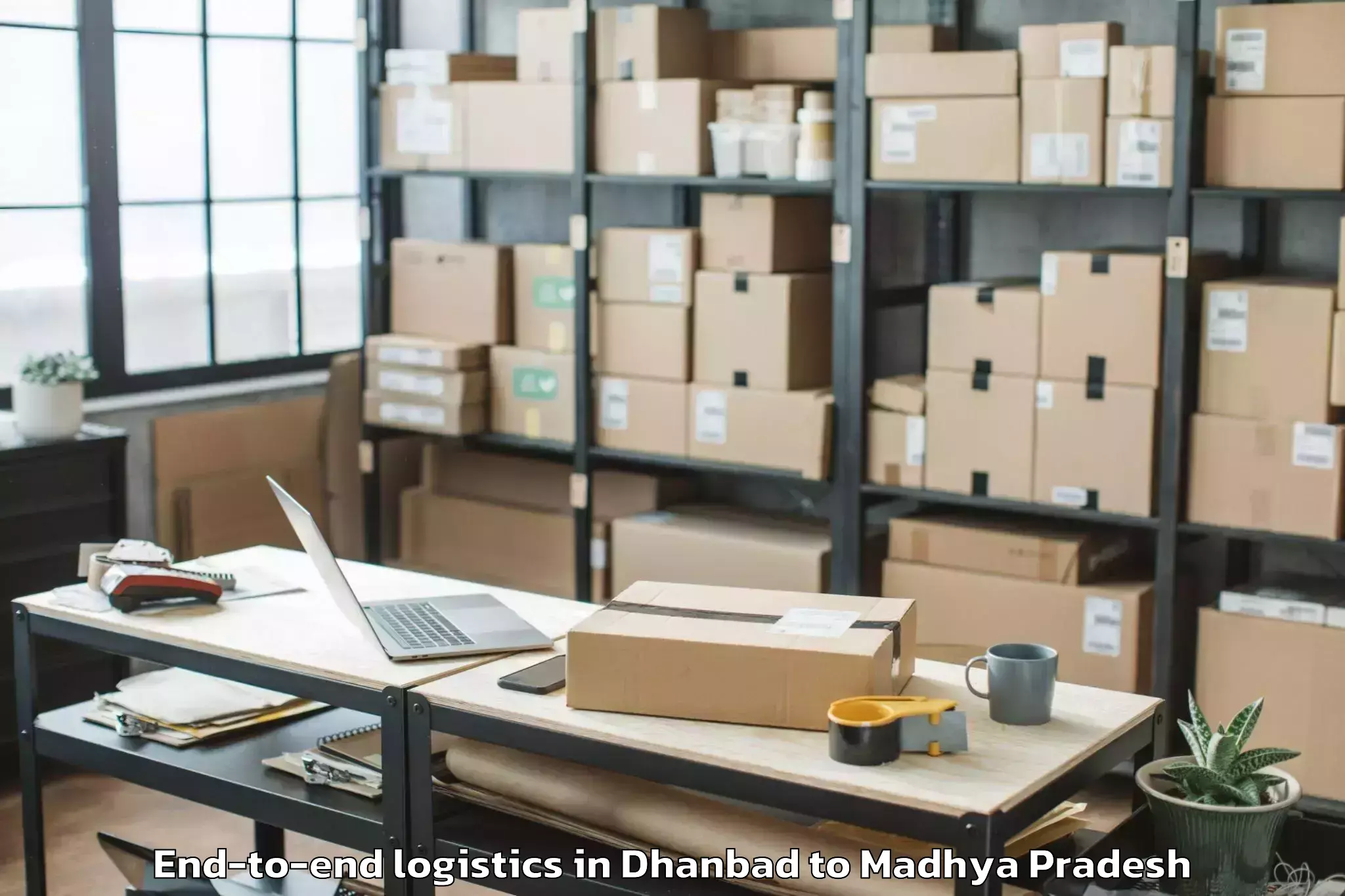 Top Dhanbad to Sanwer End To End Logistics Available